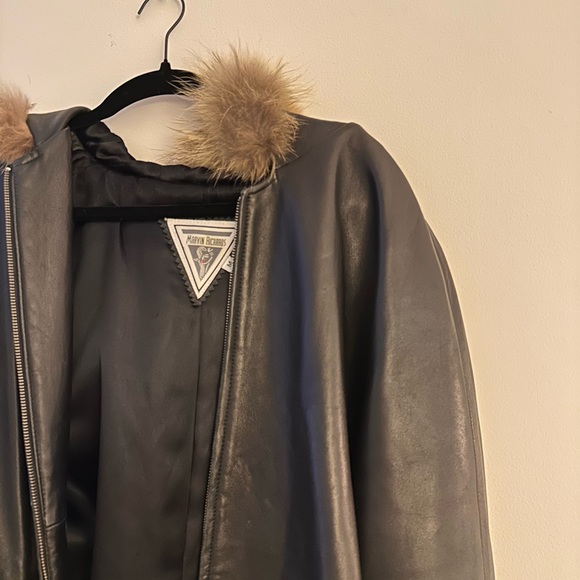 Rare vintage Marvin Richards Genuine Leather Zip Up Coat - Picture 3 of 7